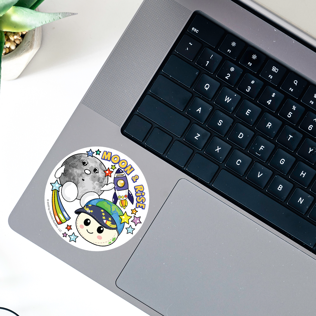 Rise and moon zero gravity indicator on laptop