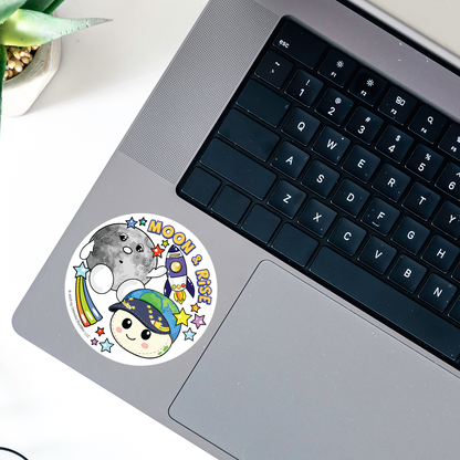 Rise and moon zero gravity indicator on laptop