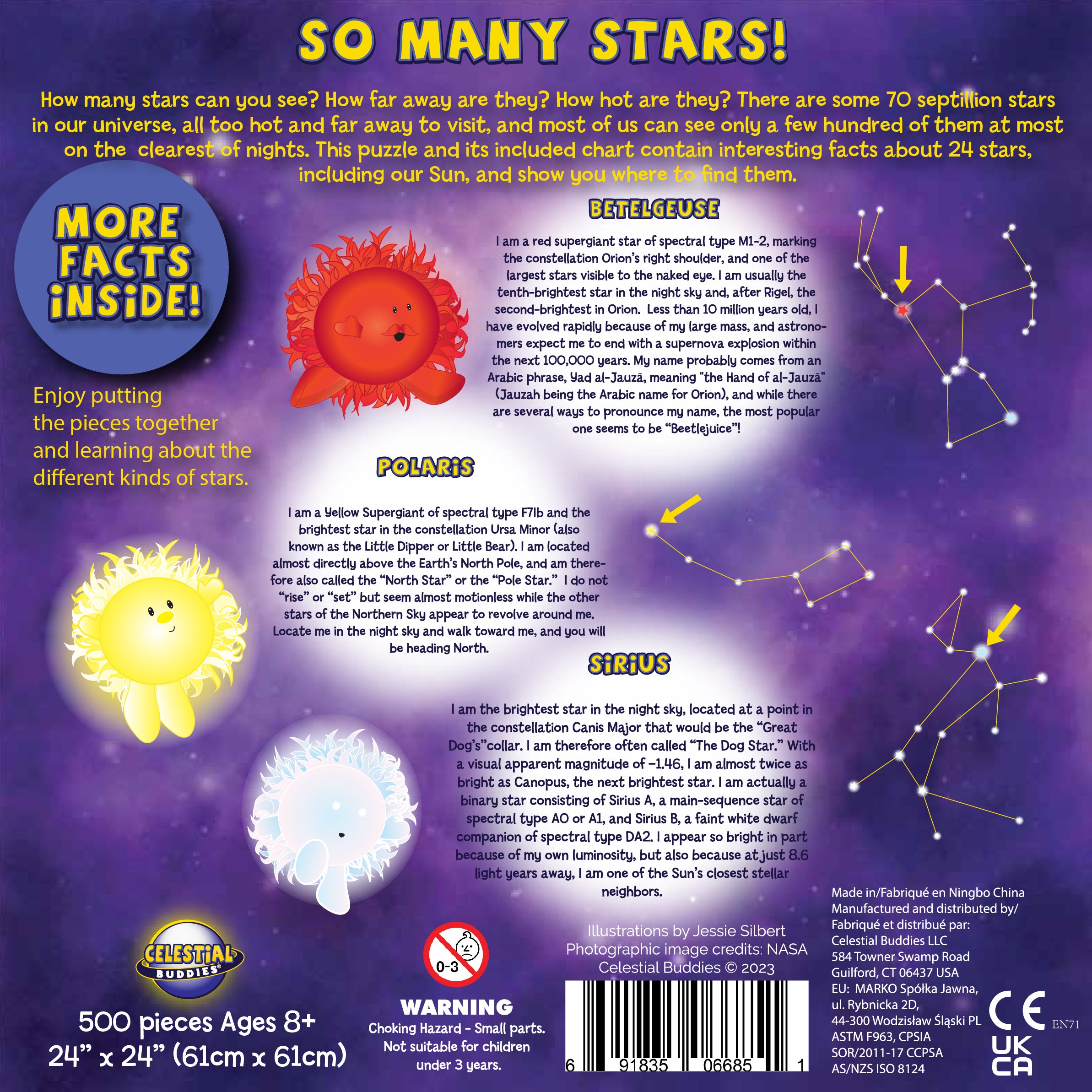 NEW! So Many Stars! 500 Piece Educational Space Puzzle and Poster for Ages 8+