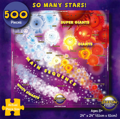 NEW! So Many Stars! 500 Piece Educational Space Puzzle and Poster for Ages 8+